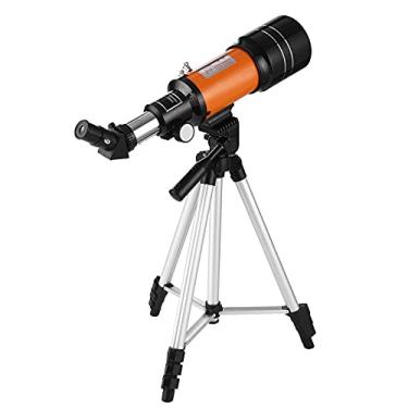 Imagem de Domary Telescópio astronômico de 70 mm Telescópio monocular de alta potência 150X Luneta refrator com telescópio 5 × 24 Finder Tripé Filtro lunar Lente Barlow 3X para acampamento de observação de páss