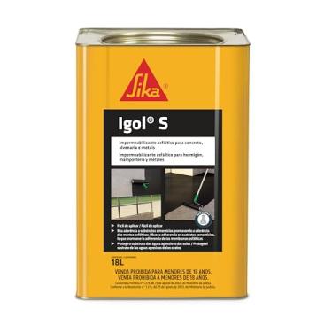 Imagem de Sika - Impermeabilizante asfáltico - Igol S Preto – Concreto, alvenaria e metal - Fácil aplicação - Lata 18L