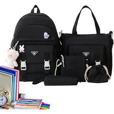 Imagem de Mochila Kawaii, conjunto de mochila Kawaii de 5 peças, mochila escolar de grande capacidade com bolsa de ombro, bolsa de lápis, bolsa de corda, bolsa de viagem de estudante/479