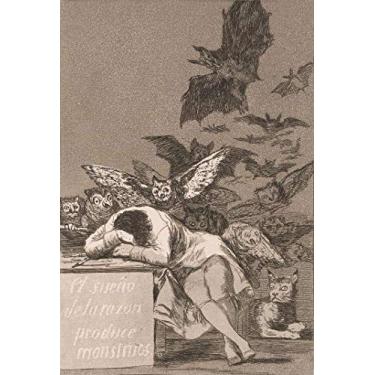 Imagem de O Sono da Razão Produz Monstros (1799) de Francisco de Goya - 30x43 - Tela Canvas Para Quadro