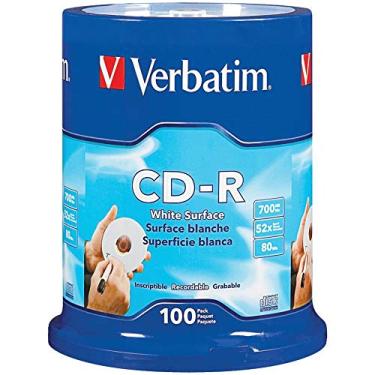 Imagem de Verbatim 100 x CD-R – 700 MB 52x – Branco – Giratório