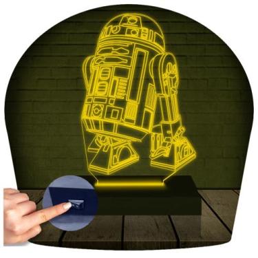Imagem de Luminária Led Abajur  3D  R2d2 Star Wars - Rb Criações