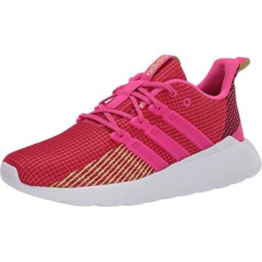 Imagem de adidas Tênis de corrida infantil Questar Flow Cloudfoam, Vermelho choque/rosa choque/verde sinal, 16