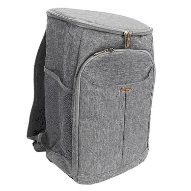 Imagem de Mochila de Entrega Isolada à Prova de Vazamento 18l Alça de Ombro Ajustável Mochila de Tecido Oxford Isolado para Piquenique e Bebidas (Cinza)