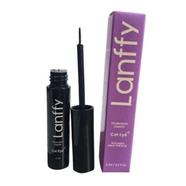 Imagem de Delineador Líquido Lanffy Cat Eye Cor Preto Efeito Gatinho