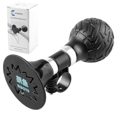 Imagem de Bugle Horn para bicicletas – Buzina de palhaço retrô de bicicleta, clássico metal alto guidão suporte de borracha espremer alto-falante ar buzina anel de sino para ciclismo, veículos adultos bicicletas, carrinho de golfe