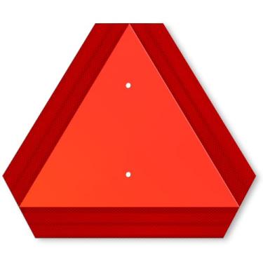 Imagem de SWEETAPRIL Placa de veículo de movimento lento, alumínio livre de ferrugem, sinais triangulares de veículos de movimento lento, 35,5 x 40 cm, refletivo de grau diamante de 40 mm de espessura para carrinho de golfe, trator, Utv, sinais de segurança (laranja-vermelho um pacote)