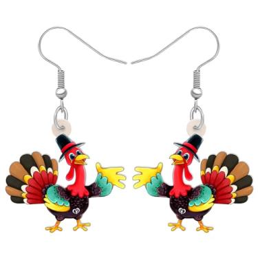 Imagem de DALANE Brincos de Acrílico Anime Abóbora Peru Pingente de Frango para Mulheres Meninas Crianças Presentes Animais de Fazenda Joias, Medium, Acrílico, Sem pedra preciosa