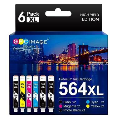 Imagem de GPC Image Cartucho de tinta compatível com impressoras HP 564XL de substituição para HP 564XL 564 XL, pacote combo compatível com impressora Photosmart 7510 7515 7520 7525 C309a (pacote com 6 unidades