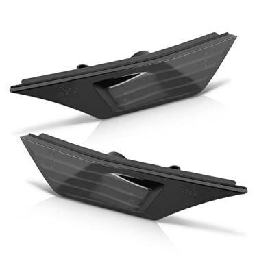 Imagem de Gempro Peças de substituição de carcaça de luzes marcadoras laterais para Honda Civic 2016-2021 Gen Civic Coupe Sedan Hatchback capa de lâmpadas de marcação frontal, lente preta fumê