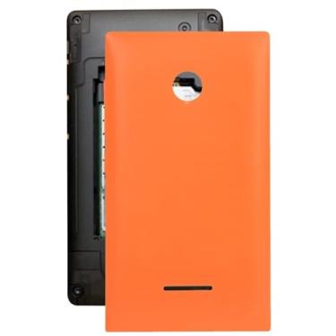 Imagem de MUDASANQI Capa traseira de bateria compatível com Microsoft Lumia 435, capa de substituição traseira (laranja)