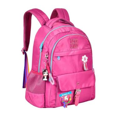 Imagem de Mochila Escolar De Costas Rebecca Bonbon Soft Nylon Miçangas RB24103 (Rosa)