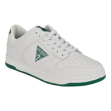 Imagem de GUESS Tênis Tiogo masculino, Branco/Verde 140, 11.5