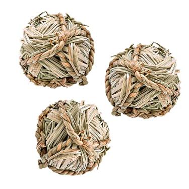 Imagem de SunGrow Bolas de alga marinha para coelho, para gengivas e dentes de animais de estimação, brinquedo mastigável de atividade de dentição para gerbos, porquinho-da-índia, coelho anão (3 peças/pacote)