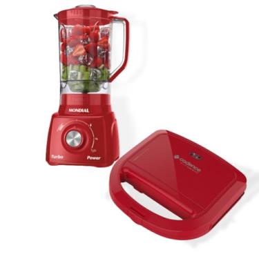 Imagem de Kit Liquidificador Mondial + Sanduicheira Cadence Vermelho 220v