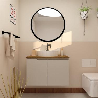 Imagem de Gabinete para Banheiro 2 Portas 80cm TM 80 Mazzu Moon/IPê