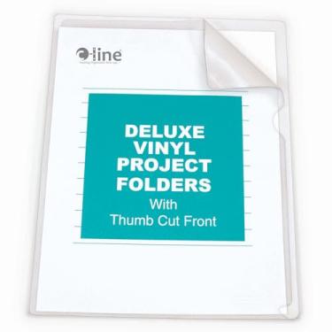 Imagem de C-Line Pastas de projetos de vinil super pesadas sem brilho, tamanho carta, transparente, 50 por caixa (62138)