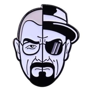Imagem de Crachá de broche esmaltado Walter White Heisenberg Breaking Bad Say My Name Better Call Saul, 3 cm, 1.2 Inches, Esmalte, Esmalte