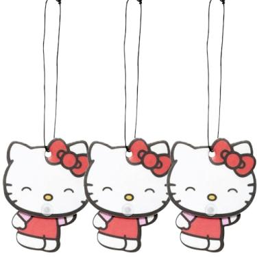 Imagem de Aromatizadores automotivos Hello Kitty: Plasticolor WIiggle Purificador de ar de carro suspenso - Eliminador de odores para carro, ambientador de suspensão fofo para uma experiência de condução