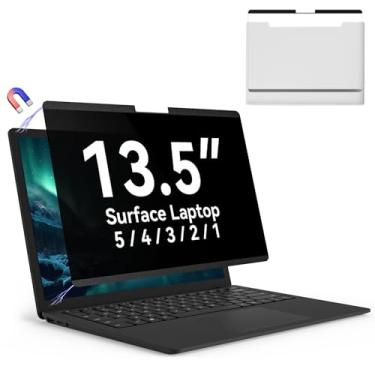 Imagem de Tela de privacidade magnética para laptop de superfície de 13,5 polegadas para laptop Microsoft Surface 5/4/3/2/1, película removível, filtro antiespião, protetor de segurança preto, protetor de tela