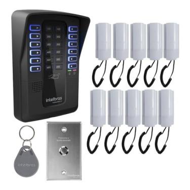 Imagem de Porteiro Coletivo Interfone Interfonia Predial Residencial 10 Pontos 30 Chaveiros Intelbras