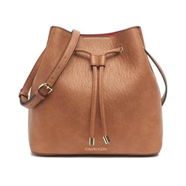 Imagem de Calvin Klein Bolsa de ombro feminina Gabrianna Novelty Bucket, Caramel, One Size