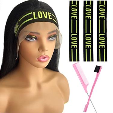 Imagem de Iraatraa 3 peças de faixas de peruca de renda, faixas elásticas para peruca derretida para perucas frontais de renda, preto e verde, durável, tamanho adequado, conjunto de ótimo custo-benefício