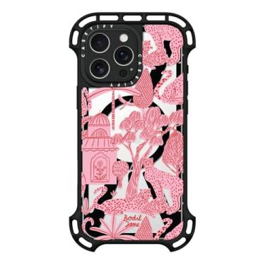 Imagem de CASETiFY Capa Ultra Bounce para iPhone 16 Pro Max [à prova de choque/10 m. Proteção contra quedas de grau militar 10x/compatível com Magsafe] - Cheetah Paradise Pink - Preto transparente