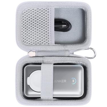 Imagem de khanka Capa de viagem rígida de substituição para Anker MagGo Power Bank para Apple Watch, bateria compacta de 10.000 mAh, somente capa. (branca)