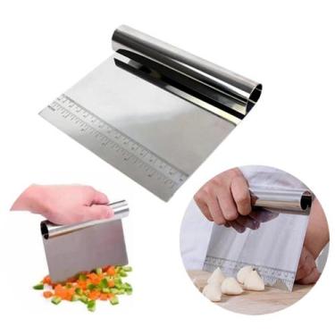 Imagem de Espátula Inox 15cm Graduada Cortador Multiuso Cortar Raspar Massas Con