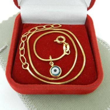 Imagem de Tornozeleira Feminina 25/29cm Olho Grego Folheada Ouro TZ120 - WNBIJOU