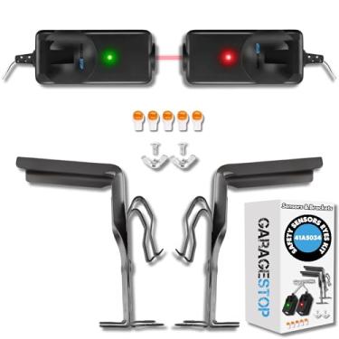 Imagem de 41A5034 Kit de sensores de segurança para olhos e suportes, compatível com Craftsman Liftmaster Sears Chamberlain abridores de porta de garagem após 1997, kit de substituição de sensor de porta de