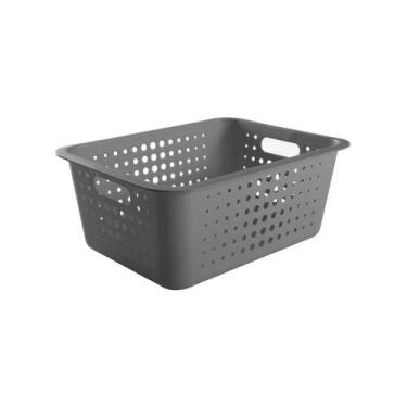 Imagem de Cesta Organizadora Chumbo 14,5L Ou, U