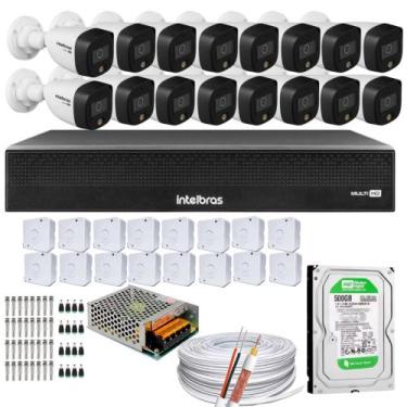 Imagem de Kit 16 Cameras 1220 Full Color Intelbras Dvr Mhdx 16 Ch Color Noite 50