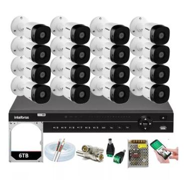 Imagem de Kit Intelbras 16 Cameras Segurança 1120b Dvr 32 Canais Mhdx 1232 + hd 