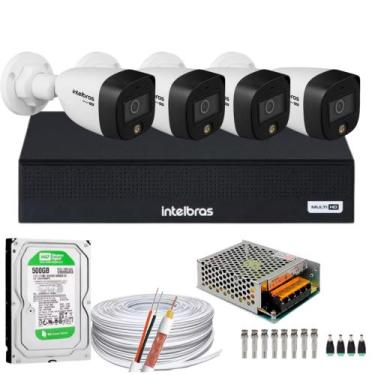 Imagem de Kit Cftv 4 Câmeras Intelbras 1080p Colorido Noite Mhdx 3004c - intelbr