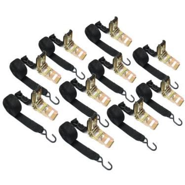 Imagem de 10 Cinta Catracada P/ Amarrar Carga 4,5m 60kg Preto/Laranja - Troya To