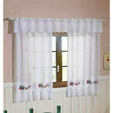 Imagem de Cortina Cozinha 2,00 X 1,20M Renda Panela De Pressão - Interlar