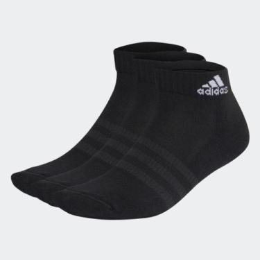 Imagem de Kit Meias Cushioned Sportswear Ankle Curto Adidas 3 Pares Preto, Black
