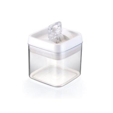 Imagem de 1 Pote Mantimentos Acrílico Quadrado 1,1 Lt Sal Açucar - Injeplastec