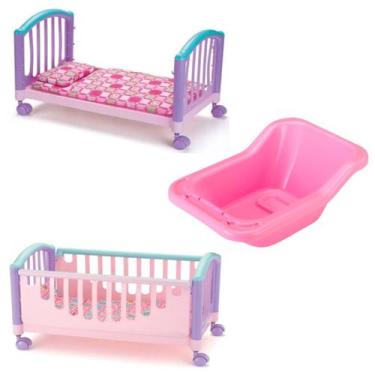 Imagem de Brinquedo Infantil Bercinho Com Banheira de Boneca Bebê Baby - Monte L
