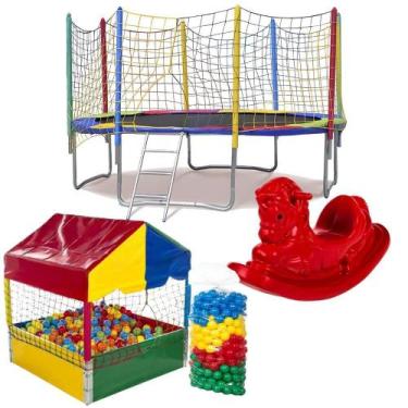 Imagem de Cama Elástica Pula Pula de 3,05m Piscina de Bolinhas 1,00m Com 500 Bol