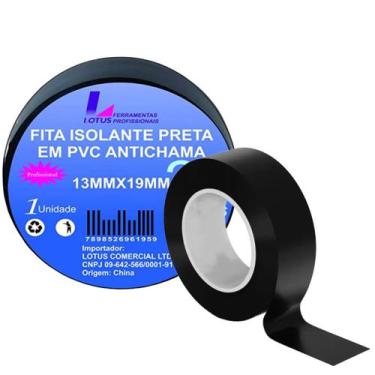 Imagem de Fita Isolante 20m Anti Chama Profissional Elétrica 19mmx20m Alta Tempe