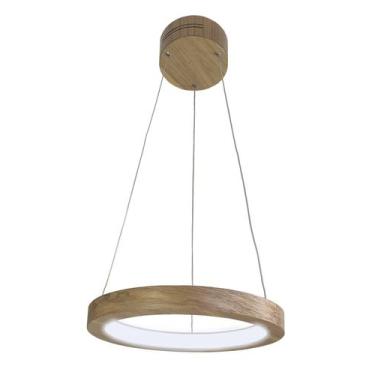 Imagem de Pendente de Madeira Sirius LED 6000K Acrílico 40 cm Freijó - Madeluz