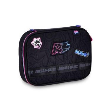 Imagem de Estojo Box Rafa e Luiz Infantil Juvenil Escolar 100 Pens, Preto