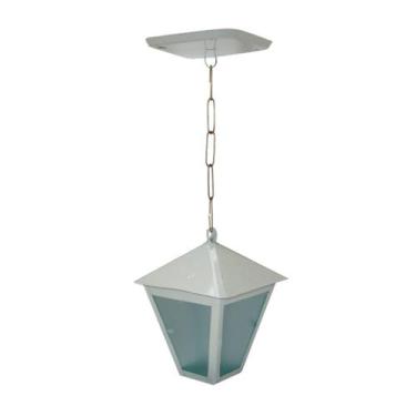 Imagem de Luminária de Teto Colonial Alumínio Fundido Branca 19x6cm - Ouro Minas