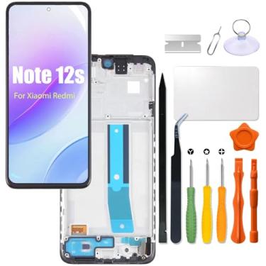 Imagem de Substituição para tela LCD Xiaomi Redmi Note 12S com moldura para Redmi note12s 2303CRA44A 23030RAC7Y 2303ERA42L LCD Touch Screen Display Panel Digitalizador Assembly com kit de reparo