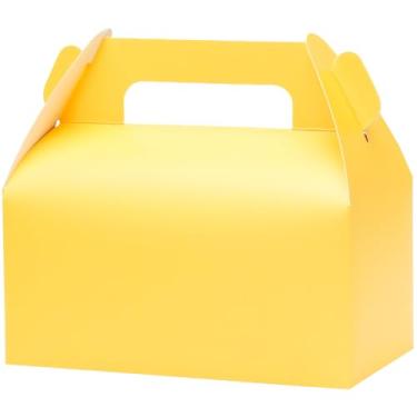 Imagem de UnicoPak Pacote com 30 caixas de guloseimas amarelas para lembrancinhas de festa para doces, lanches, biscoitos, brinquedos para festas de aniversário, eventos especiais, 16,5 x 9,5 x 8,5 cm