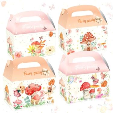 Imagem de JeVenis 12 caixas de lembrancinhas de festa de fadas, cogumelos selvagens, artigos de festa, casas de fadas, sacos
