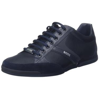 Imagem de Hugo Boss Tênis masculino Saturn Low Profile, Azul escuro aberto, 44